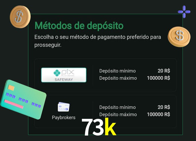O cassino 73k oferece uma grande variedade de métodos de pagamento